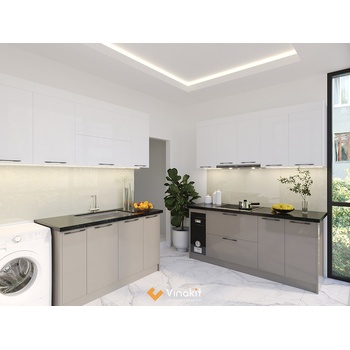 Mẫu tủ bếp gỗ công nghiệp cánh Acrylic Vinakit AV19