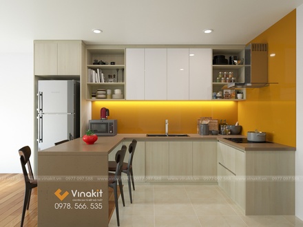 Tủ bếp nhựa cánh Laminate CLA09
