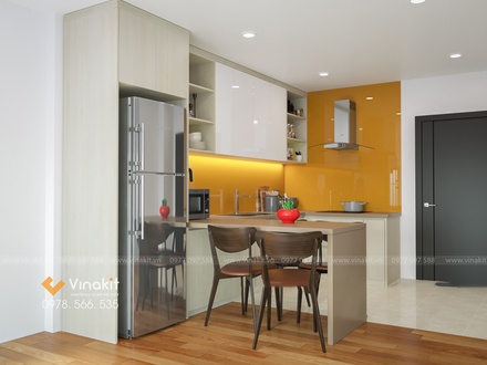 Tủ bếp nhựa cánh Laminate CLA09