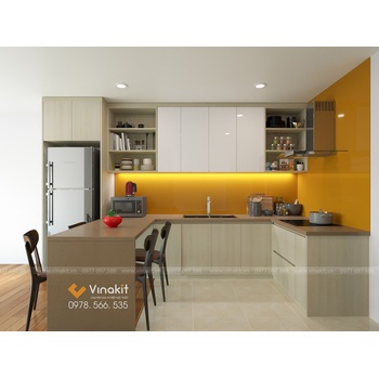 Tủ bếp nhựa cánh Laminate CLA09