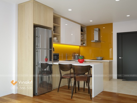 Tủ bếp nhựa cánh Laminate CLA09